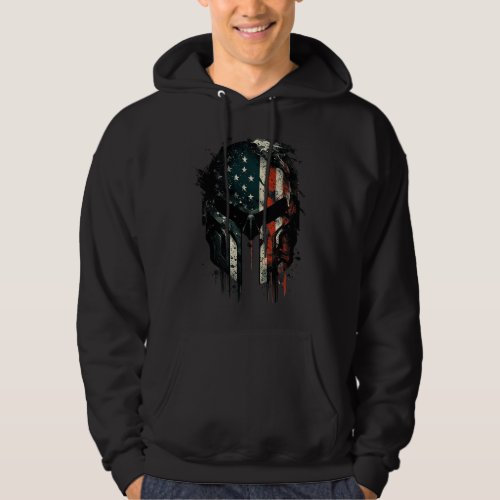 American Spartan Reaper Themed USA Flag National P Hoodie