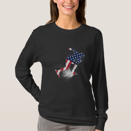 American Speed Skater Track Speed Skating Winter S T_Shirt