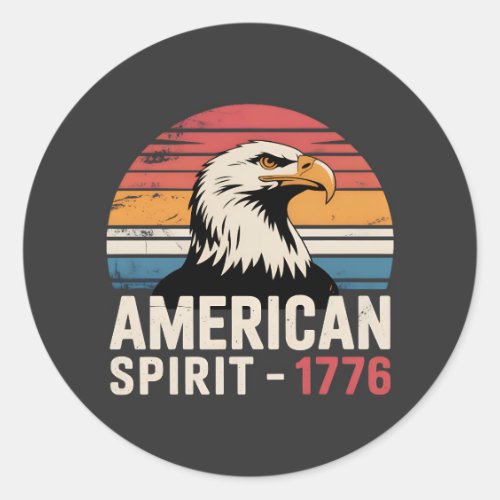 American Spirit 1776 Patriotic 4th of July Classic Round Sticker