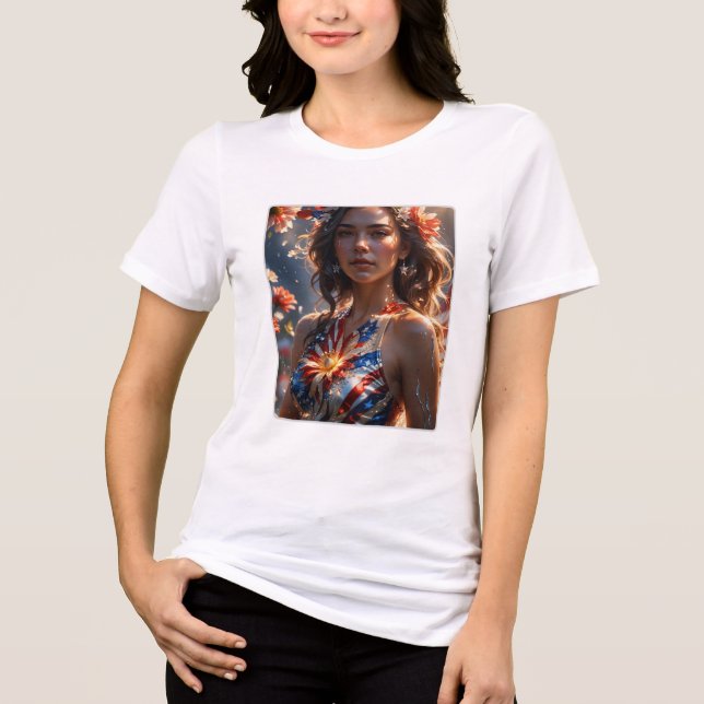American Spirit: Bold and Free Women's T-shirt Tri-Blend Shirt (Front)