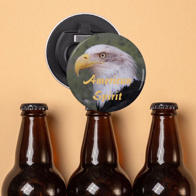 American Spirit Patriotism Bald Eagle Head Bottle Opener (In Situ Beer Bottles)