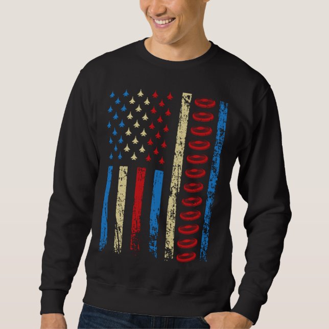 American Sports Flag 4th Of July Ultimate Frisbee  Sweatshirt (Front)