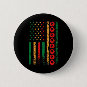 American Sports Flag Black History Month Billiards Button