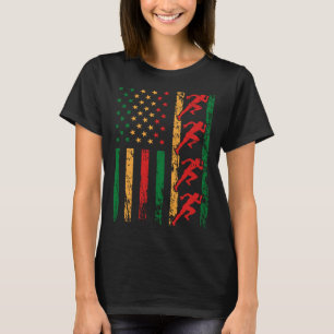American Sports Flag Black History Month Track And T-Shirt