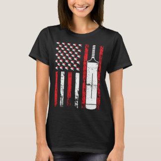 American Sports Flag Christmas Cricket Athletic T-Shirt