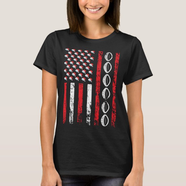 American Sports Flag Christmas Rugby Athletic Foot T-Shirt (Front)