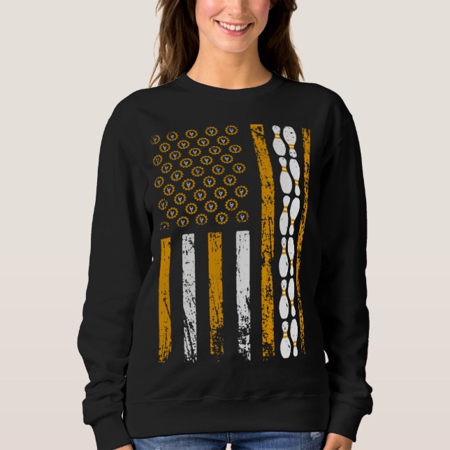 American Sports Flag Construction Tools Bowling Pi Sweatshirt (Front)