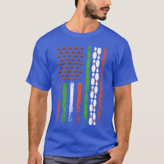 American Sports Flag Halloween Pumpkin Bowler boy T-Shirt