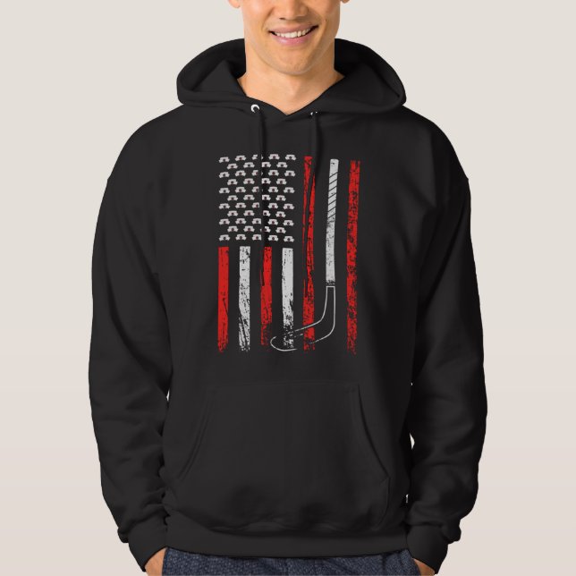 American Sports Flag National Nurses Day Ice Hocke Hoodie (Front)