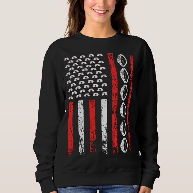 American Sports Flag National Nurses Day Rugby Foo Sweatshirt (Front)