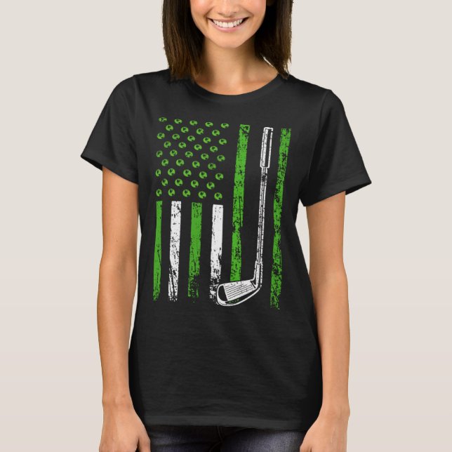 American Sports Nature Flag Athletic Golf Club Ear T-Shirt (Front)