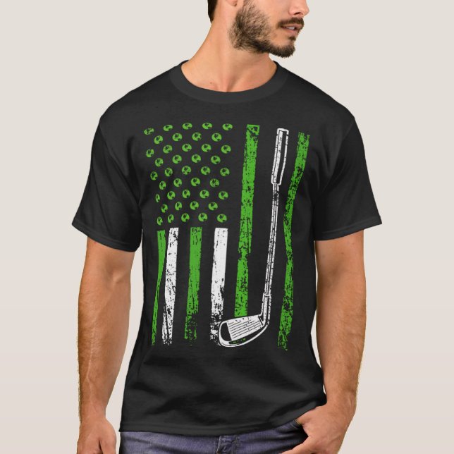 American Sports Nature Flag Athletic Golf Club Ear T-Shirt (Front)