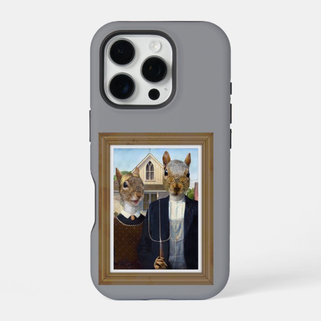 American Squirrel Gothic - funny Iphone Case (Back)