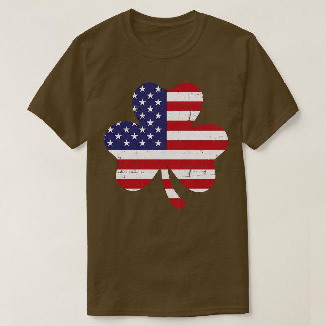American St Patricks day with US shamrock leaf T-Shirt (Design Front)