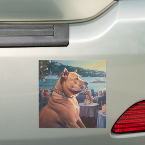 American Staffordshire Christmas Cruise Pawsome Car Magnet