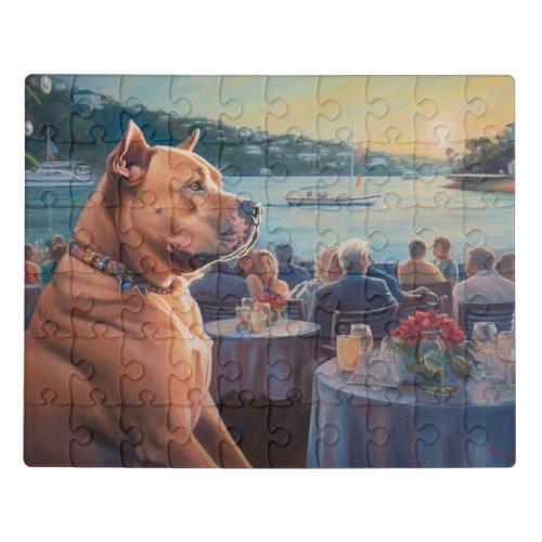 American Staffordshire Christmas Cruise Pawsome Jigsaw Puzzle