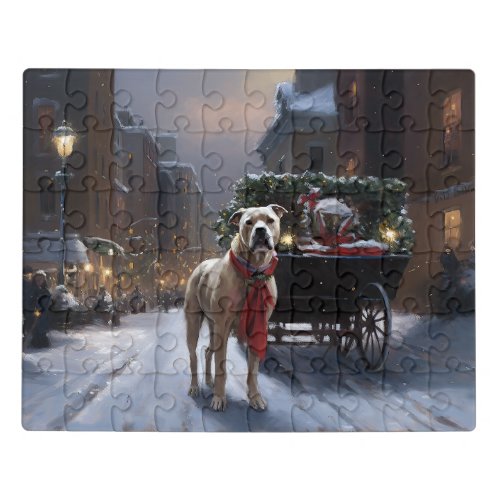 American Staffordshire Christmas Festive Season Jigsaw Puzzle