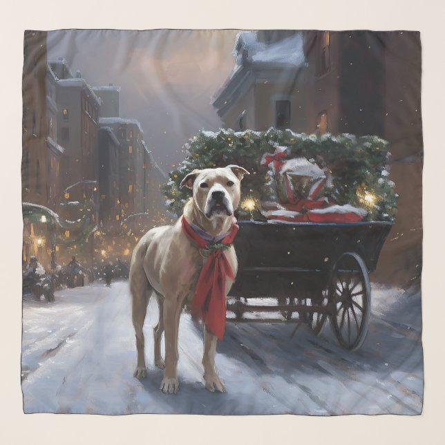 American Staffordshire Christmas Festive Season Scarf (Front)