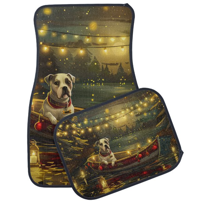 American Staffordshire Christmas Festive Voyage Car Floor Mat (Set)