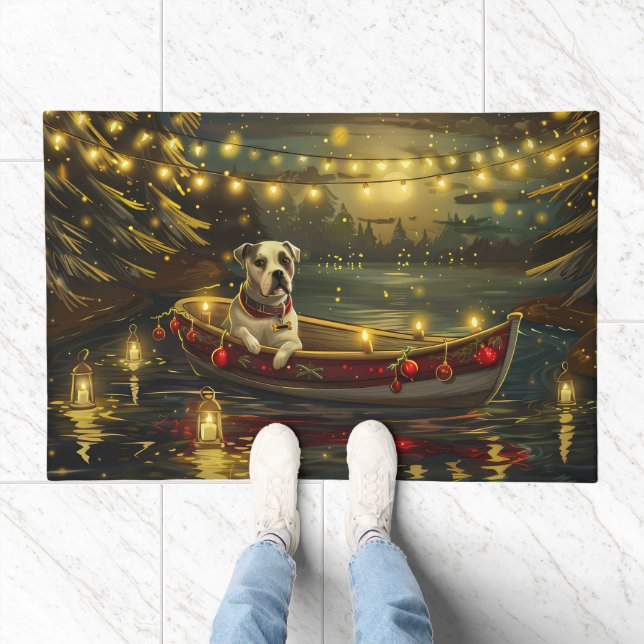 American Staffordshire Christmas Festive Voyage Doormat (Indoor)