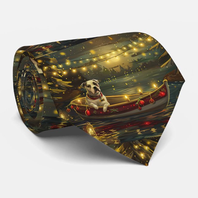 American Staffordshire Christmas Festive Voyage Neck Tie (Rolled)