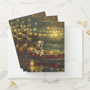 American Staffordshire Christmas Festive Voyage Pocket Folder