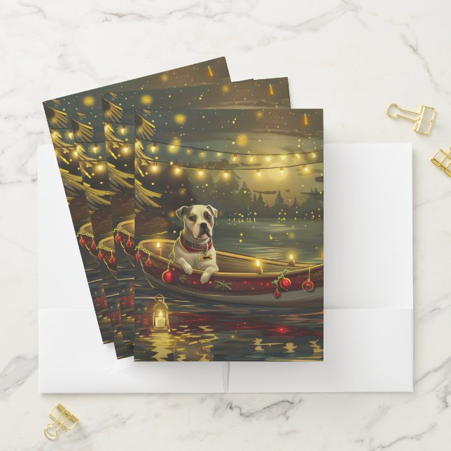 American Staffordshire Christmas Festive Voyage Pocket Folder (In Situ)