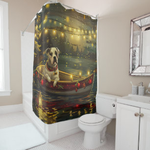 American Staffordshire Christmas Festive Voyage Shower Curtain