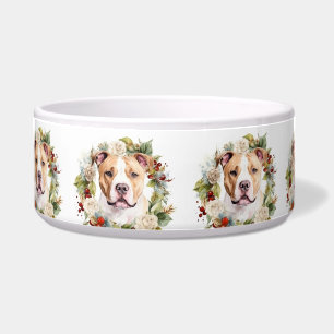 American Staffordshire Christmas Wreath Festive Bowl