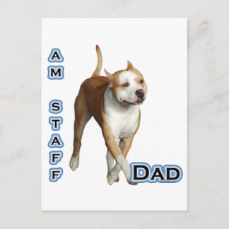 American Staffordshire Dad 4 Postcard
