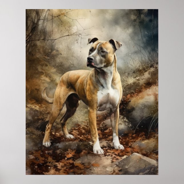 American Staffordshire Dog Art Print Poster (Front)