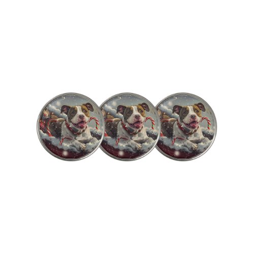 American Staffordshire Dog Christmas Festive  Golf Ball Marker