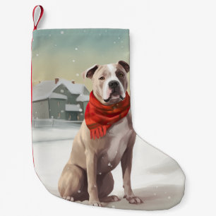 American Staffordshire Dog in Snow Christmas Small Christmas Stocking