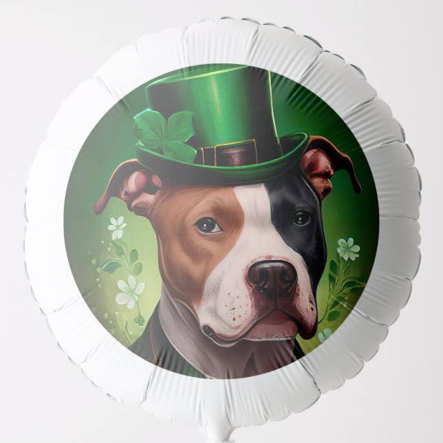 American Staffordshire dog in St. Patrick's Day Balloon (Front)