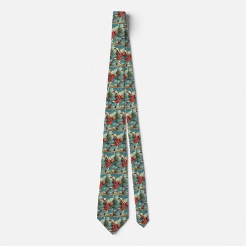 American Staffordshire Dog Playing Basketball Neck Tie