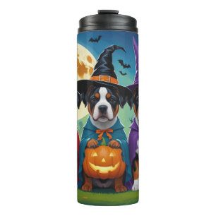 American Staffordshire Dog Pumpkin Halloween Funny Thermal Tumbler