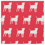 American Staffordshire Dog Silhouette Amstaff Red Fabric