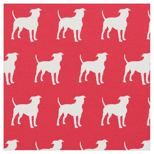 American Staffordshire Dog Silhouette Amstaff Red Fabric