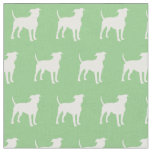 American Staffordshire Dog Silhouette Sage Green Fabric