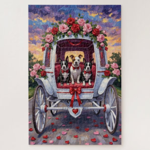 American Staffordshire Dog Valentine's Day Jigsaw Puzzle