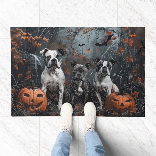 American Staffordshire Halloween Night Doggy  Doormat (Indoor)