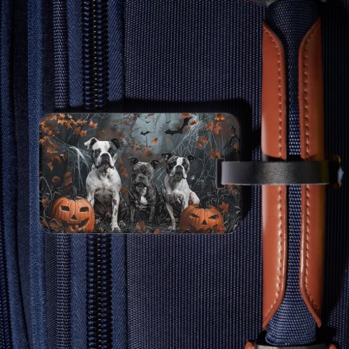 American Staffordshire Halloween Night Doggy  Luggage Tag