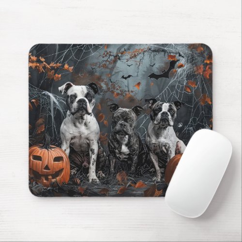 American Staffordshire Halloween Night Doggy  Mouse Pad