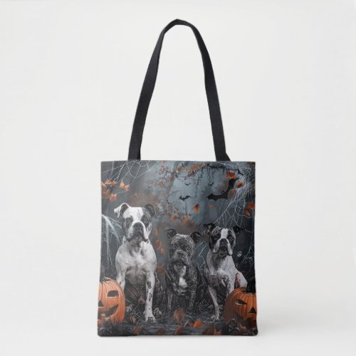 American Staffordshire Halloween Night Doggy  Tote Bag