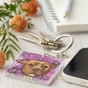 AMERICAN STAFFORDSHIRE KEYCHAIN