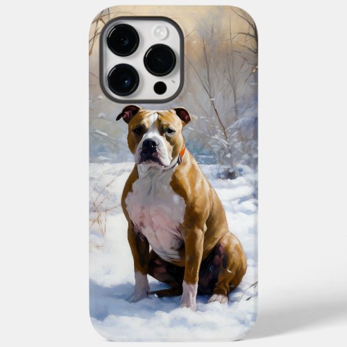 American Staffordshire Let It Snow Christmas  Case_Mate iPhone 14 Pro Max Case