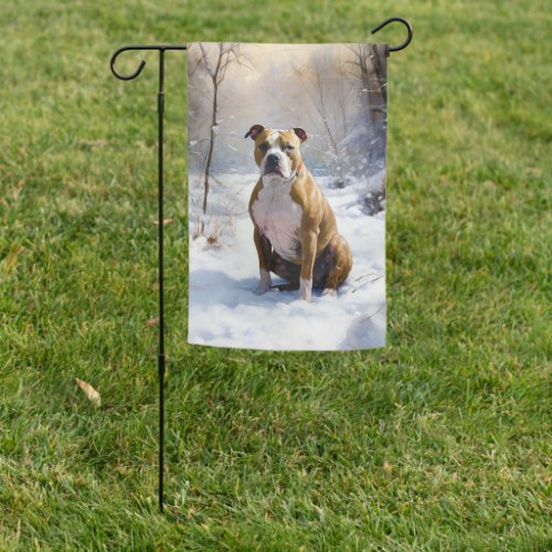 American Staffordshire Let It Snow Christmas  Garden Flag