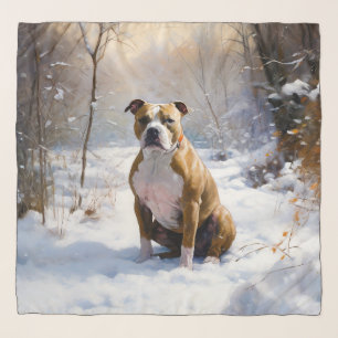 American Staffordshire Let It Snow Christmas Scarf