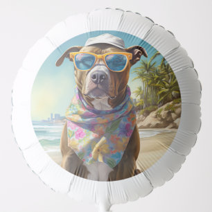 American Staffordshire on Beach,summer gift Balloon