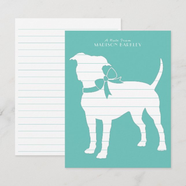 American Staffordshire Pit bull Dog Puppy Thank You Card (Front/Back)